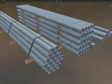 Pipe Piles 3D Model