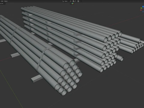 Pipe Piles 3D Model