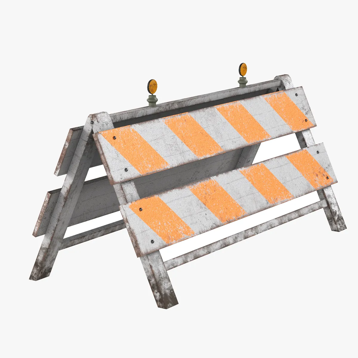 Road Traffic Barrier 3D Model .c4d .max .obj .3ds .fbx .stl .blend 