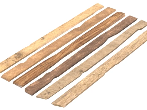 Stack of Wooden Planks 3D Model