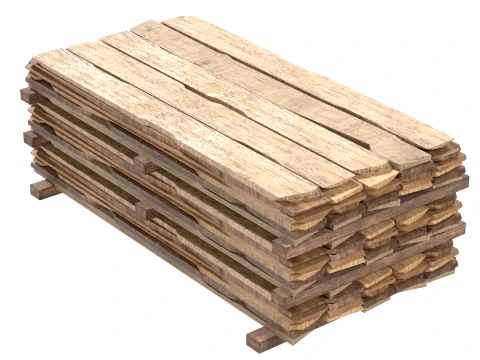 Stack of Wooden Planks 3D Model