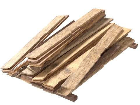 Stack of Wooden Planks 3D Model