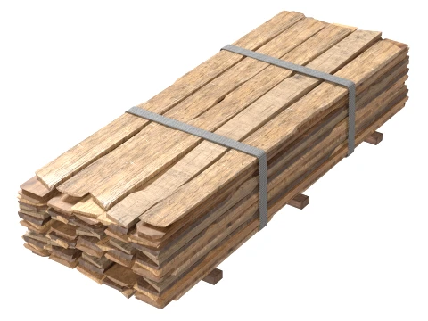 Stack of Wooden Planks 3D Model
