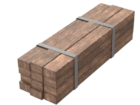 Stack of Wooden Planks 3D Model