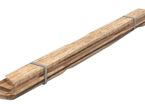 Stack of Wooden Planks 3D Model