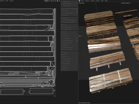 Stack of Wooden Planks 3D Model