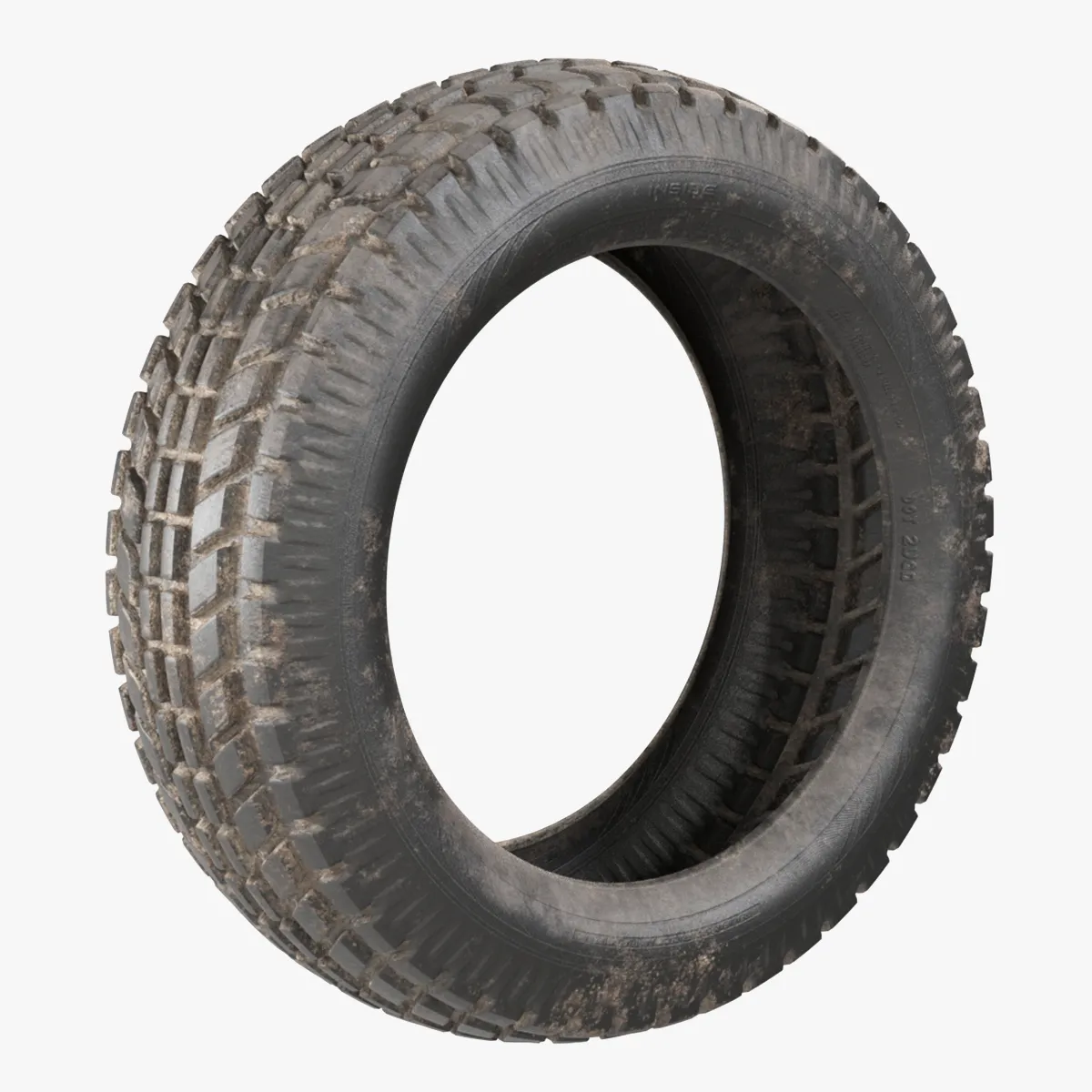 Dirty Tyre 3D Model .c4d .max .obj .3ds .fbx .stl .blend 