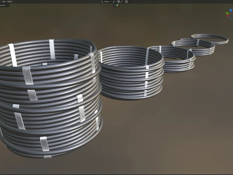 Wire Roll Collection 3D Model