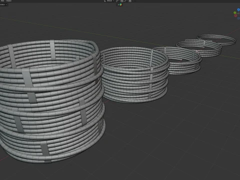 Wire Roll Collection 3D Model