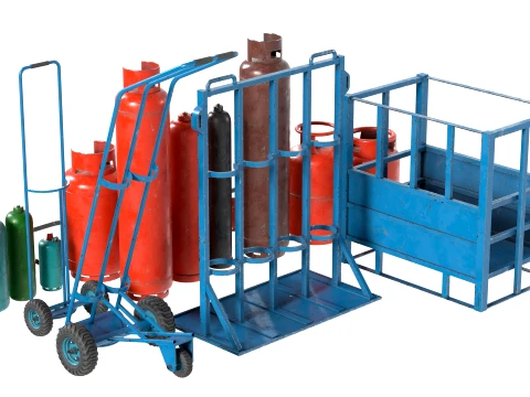 Gas Cylinder Modular Set 3D Model