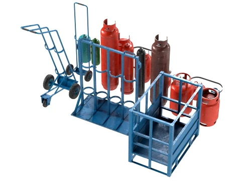 Gas Cylinder Modular Set 3D Model