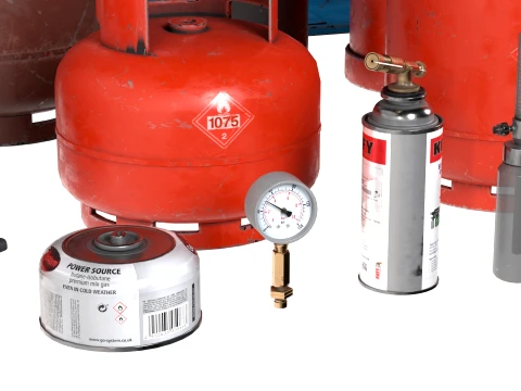 Gas Cylinder Modular Set 3D Model