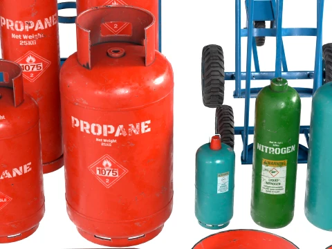 Gas Cylinder Modular Set 3D Model