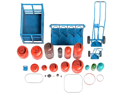 Gas Cylinder Modular Set 3D Model