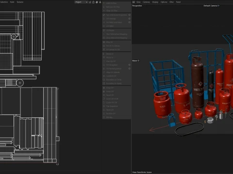 Gas Cylinder Modular Set 3D Model