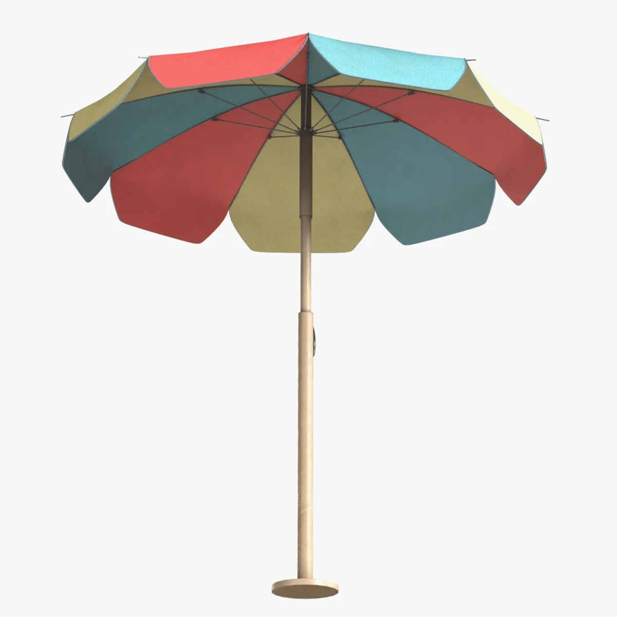 Beach Umbrella 3D Model .c4d .max .obj .3ds .fbx .stl .blend 