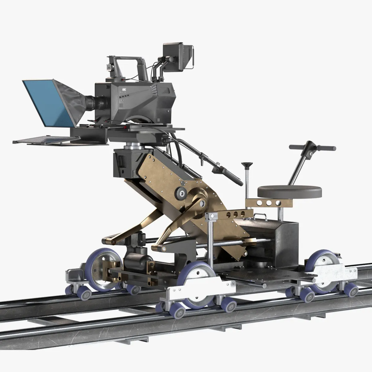 Cinetech Robin Camera Dolly and Accessories With Panasonic Camera 3D Model .c4d .max .obj .3ds .fbx .stl .blend 