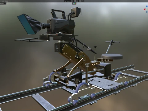 Cinetech Robin Camera Dolly and Accessories With Panasonic Camera 3D Model
