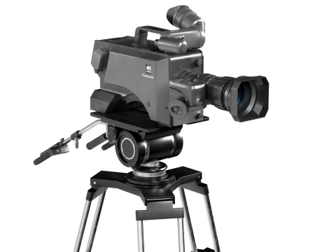 Panasonic Camera 4k with Studio Camera Pedestal 3D Model
