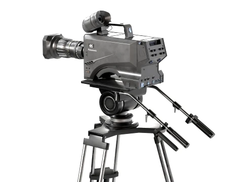 Panasonic Camera 4k with Studio Camera Pedestal 3D Model