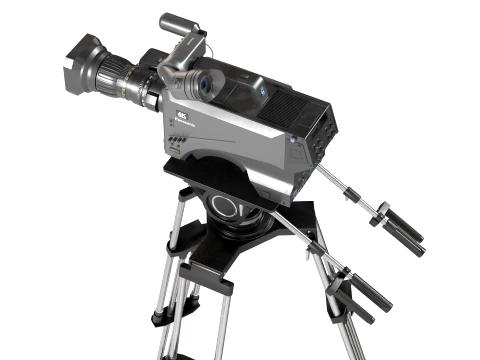 Panasonic Camera 4k with Studio Camera Pedestal 3D Model