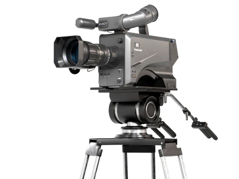 Panasonic Camera 4k with Studio Camera Pedestal 3D Model