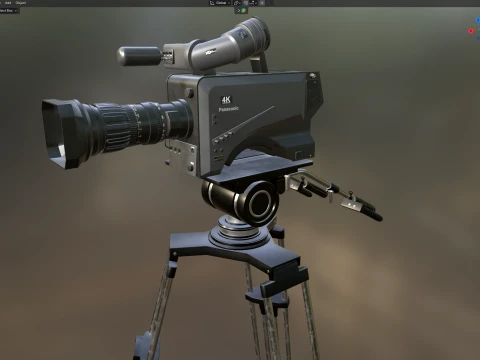 Panasonic Camera 4k with Studio Camera Pedestal 3D Model
