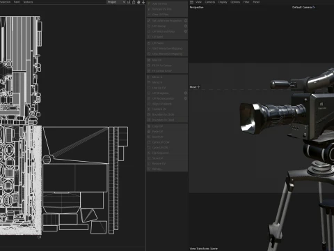 Panasonic Camera 4k with Studio Camera Pedestal 3D Model