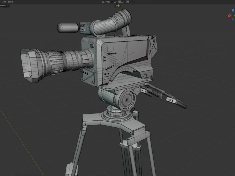 Panasonic Camera 4k with Studio Camera Pedestal 3D Model