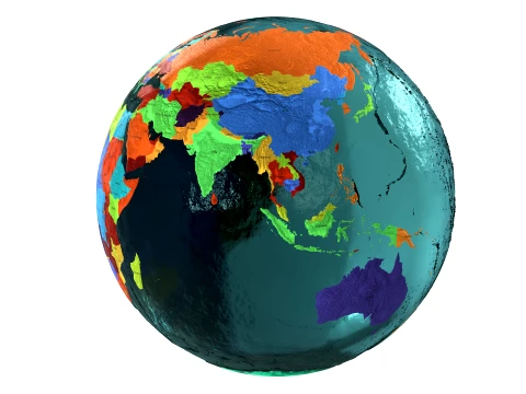Earth Map Water Displacement Collection 3D Model