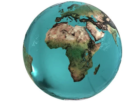 Earth Map Water Displacement Collection 3D Model