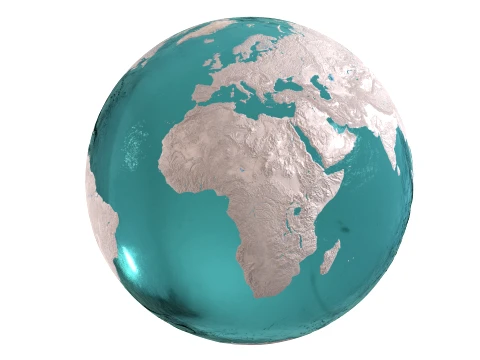 Earth Map Water Displacement Collection 3D Model