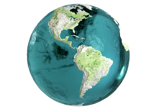 Earth Map Water Displacement Collection 3D Model