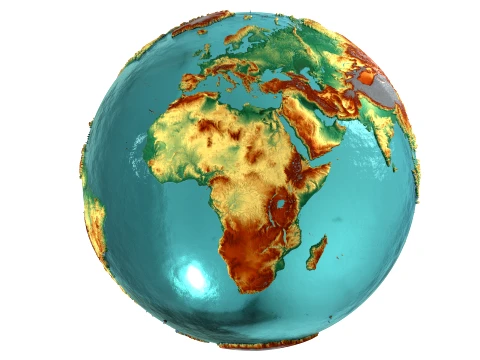Earth Map Water Displacement Collection 3D Model