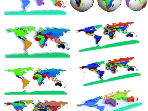 World Map Collection 3D Model