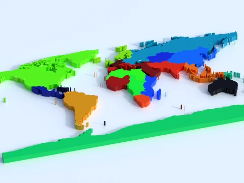 World Map Collection 3D Model