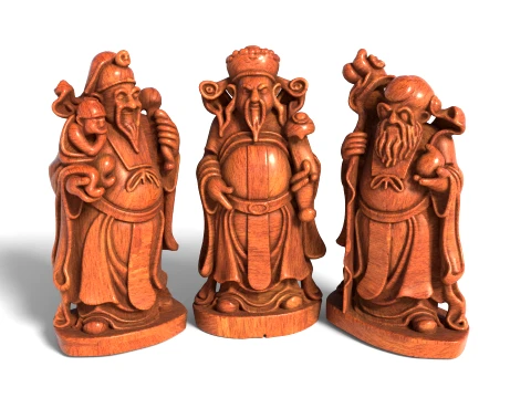 Asian Statue Collection 3D Model