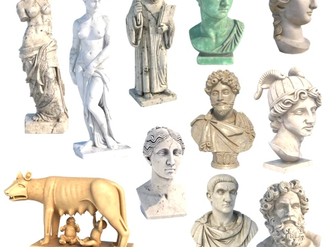 European Stautes 3D Model