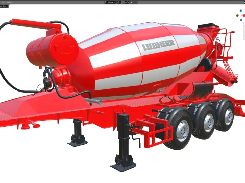 Liebherr HMT 1204 Concrete Mixer 3D Model