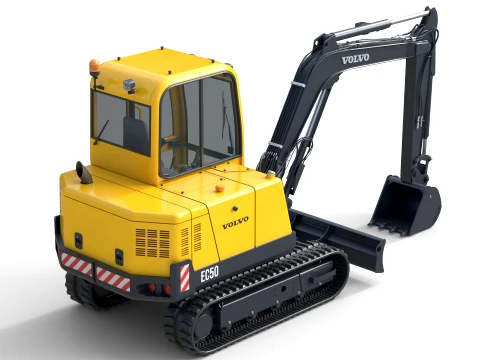 Volvo Compact Tracked Excavator EC50 3D Model
