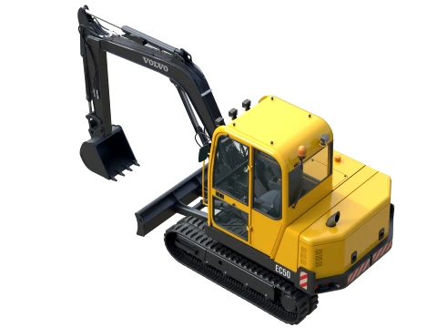 Volvo Compact Tracked Excavator EC50 3D Model