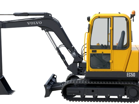 Volvo Compact Tracked Excavator EC50 3D Model