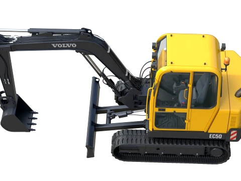 Volvo Compact Tracked Excavator EC50 3D Model