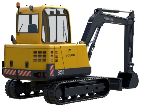 Volvo Compact Tracked Excavator EC50 3D Model