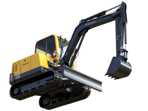 Volvo Compact Tracked Excavator EC50 3D Model