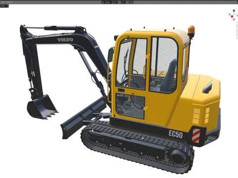 Volvo Compact Tracked Excavator EC50 3D Model