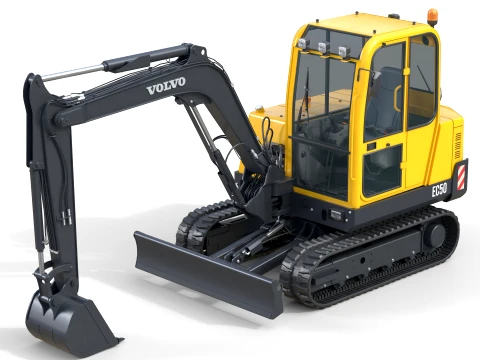 Volvo Compact Tracked Excavator EC50 3D Model