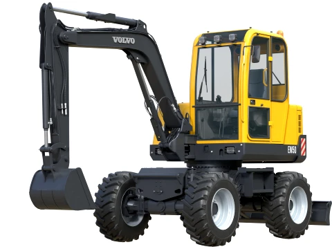 Volvo Compact Wheeled Excavator EW50 3D Model