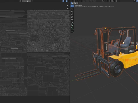 Shantui Diesel Forklift SFD100 3D Model