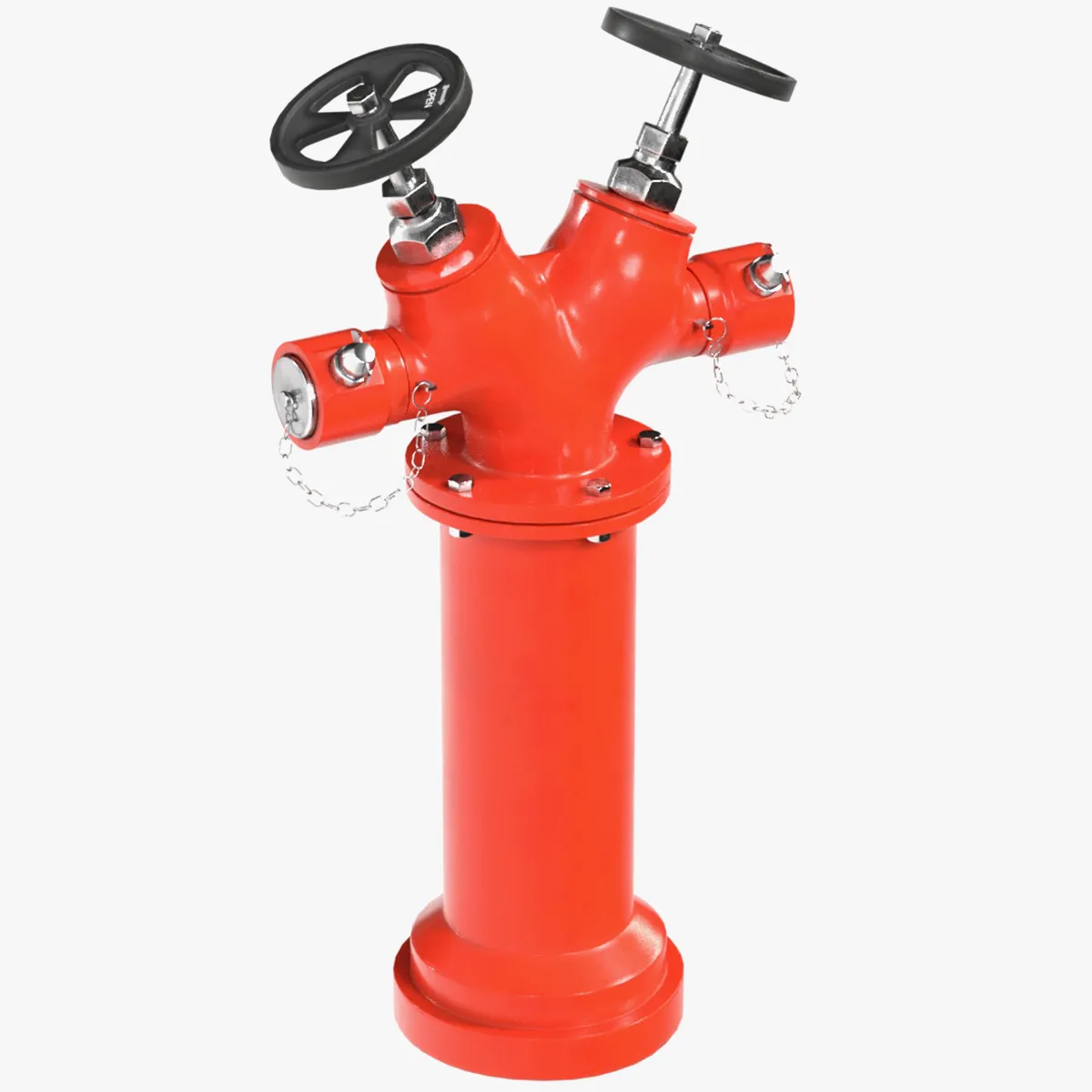 Double Headed Hydrant 3D Model .c4d .max .obj .3ds .fbx .stl .blend 